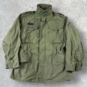 Vintage 70s US M65 OG-107 Cold Weather Field Coat Sz Small Reg Vietnam Named